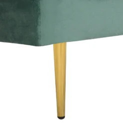 Chaise Longue En Velours Vert Menthe Côté Gauche MIRAMAS -Promos Chesteris Boutique meridienne 16675803