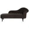 Chaise Longue En Velours Marron Côté Droit Style Chesterfield NIMES