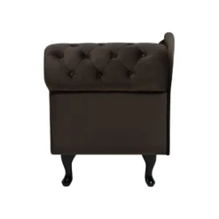 Chaise Longue En Velours Marron Côté Droit Style Chesterfield NIMES -Promos Chesteris Boutique meridienne 16675849