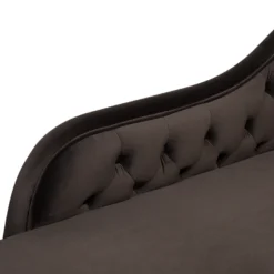 Chaise Longue En Velours Marron Côté Droit Style Chesterfield NIMES -Promos Chesteris Boutique meridienne 16675853