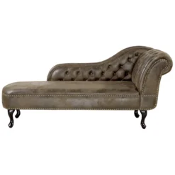 Méridienne Chesterfield Marron Côté Droit NIMES