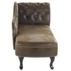 Méridienne Chesterfield Marron Côté Droit NIMES -Promos Chesteris Boutique meridienne 16675999