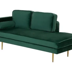 Méridienne En Velours Vert Côté Gauche MIRAMAS -Promos Chesteris Boutique meridienne 16676185