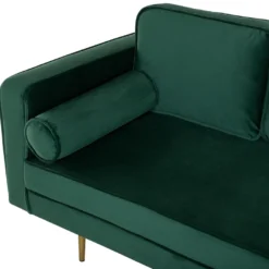 Méridienne En Velours Vert Côté Gauche MIRAMAS -Promos Chesteris Boutique meridienne 16676189