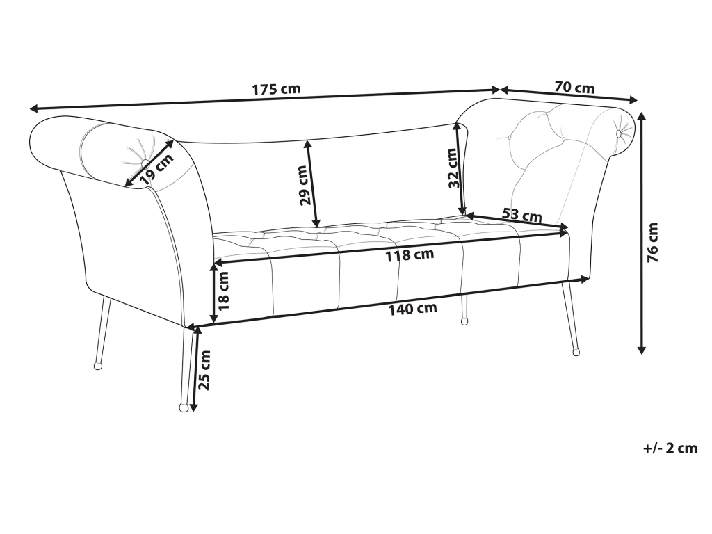 Chaise Longue En Velours Gris NANTILLY 3 Chaise Longue En Velours Gris NANTILLY – Image 3