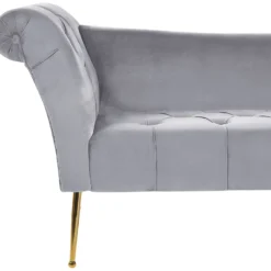 Chaise Longue En Velours Gris NANTILLY 14 Chaise Longue En Velours Gris NANTILLY -Promos Chesteris Boutique meridienne 16676241
