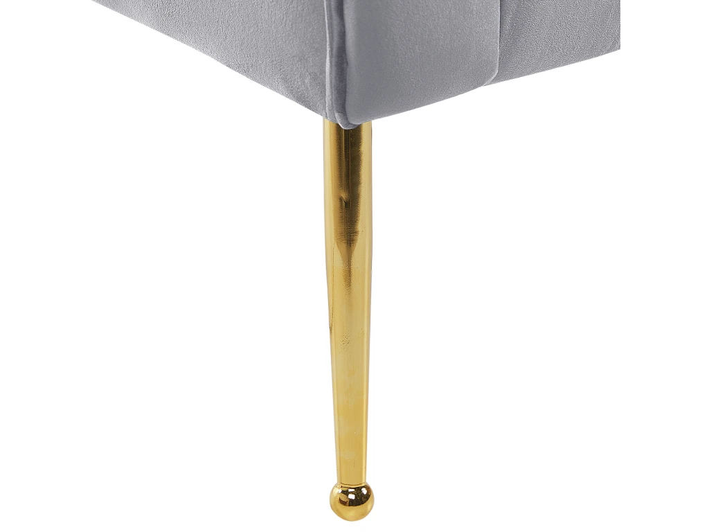 Chaise Longue En Velours Gris NANTILLY 8 Chaise Longue En Velours Gris NANTILLY – Image 8