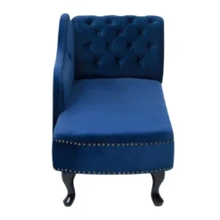 Méridienne Chesterfield Côté Droit En Velours Bleu NIMES 14 Méridienne Chesterfield Côté Droit En Velours Bleu NIMES -Promos Chesteris Boutique meridienne 16676289
