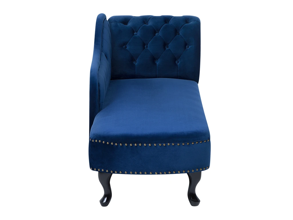 Méridienne Chesterfield Côté Droit En Velours Bleu NIMES 5 Méridienne Chesterfield Côté Droit En Velours Bleu NIMES – Image 5