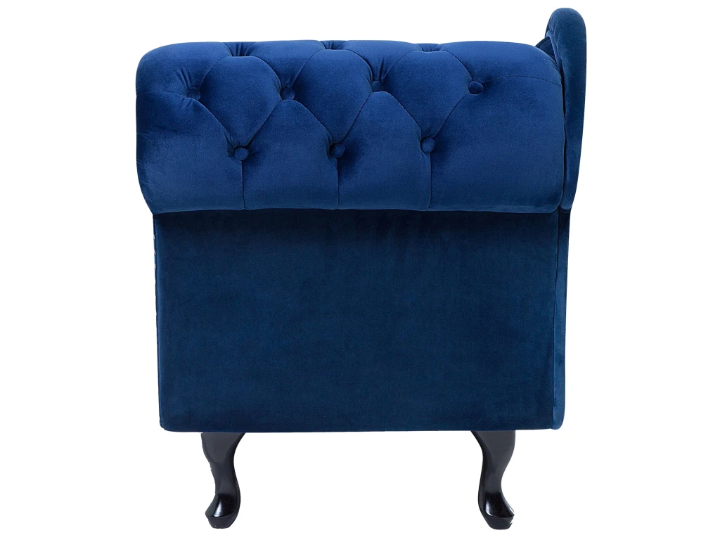 Méridienne Chesterfield Côté Droit En Velours Bleu NIMES 7 Méridienne Chesterfield Côté Droit En Velours Bleu NIMES – Image 7