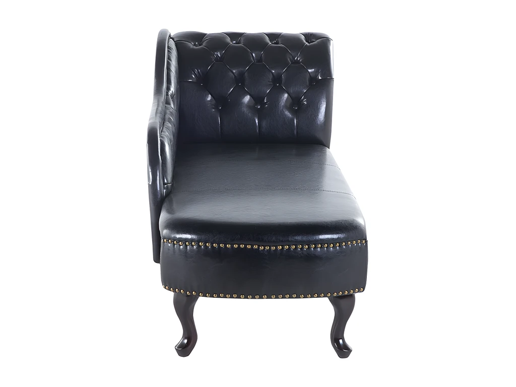 Méridienne Chesterfield Noire Brillante Côté Droit NIMES 5 Méridienne Chesterfield Noire Brillante Côté Droit NIMES – Image 5