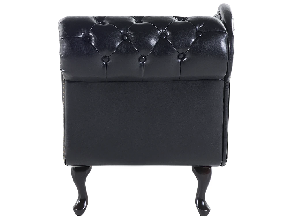 Méridienne Chesterfield Noire Brillante Côté Droit NIMES 6 Méridienne Chesterfield Noire Brillante Côté Droit NIMES – Image 6