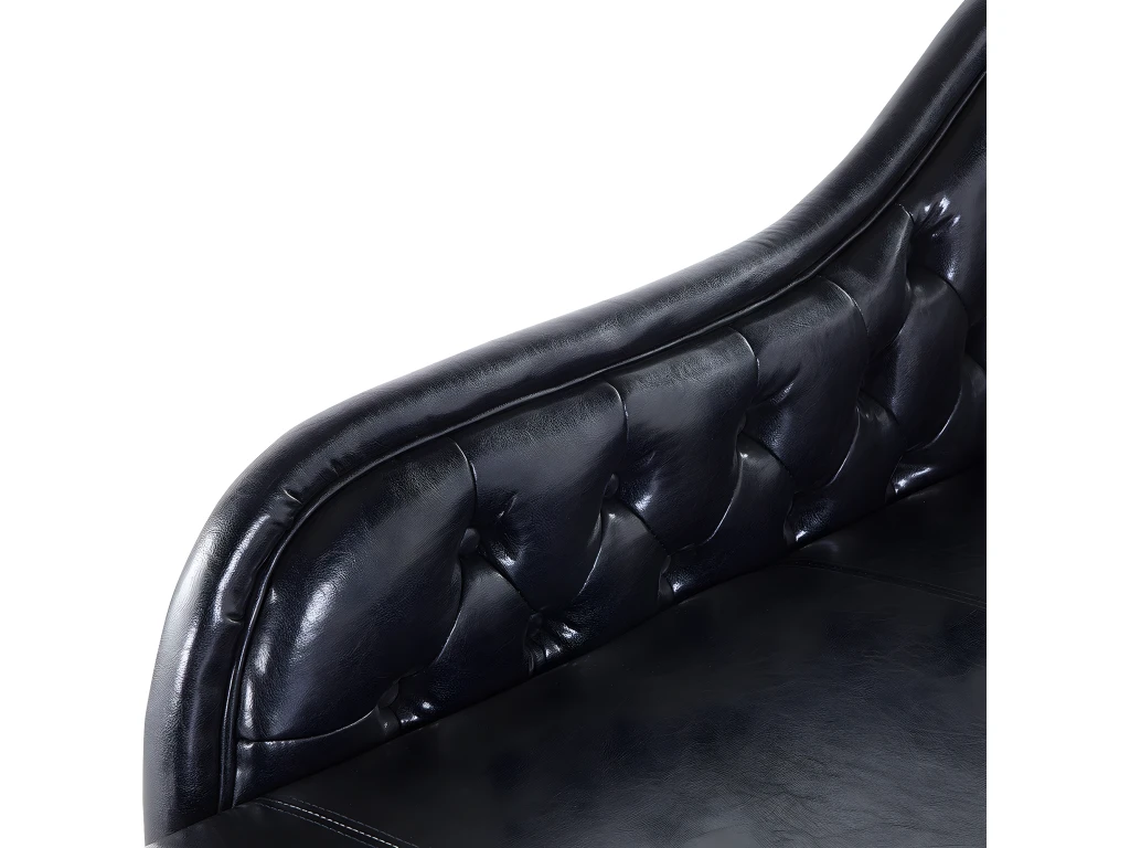 Méridienne Chesterfield Noire Brillante Côté Droit NIMES 9 Méridienne Chesterfield Noire Brillante Côté Droit NIMES – Image 9