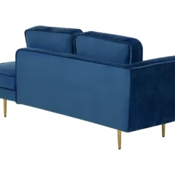 Méridienne En Velours Bleu Marine Côté Gauche MIRAMAS -Promos Chesteris Boutique meridienne 16676539