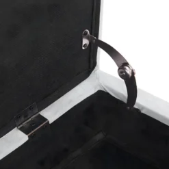 Chaise Longue En Velours Gris Clair Avec Rangement PESSAC 18 Chaise Longue En Velours Gris Clair Avec Rangement PESSAC -Promos Chesteris Boutique meridienne 16676667