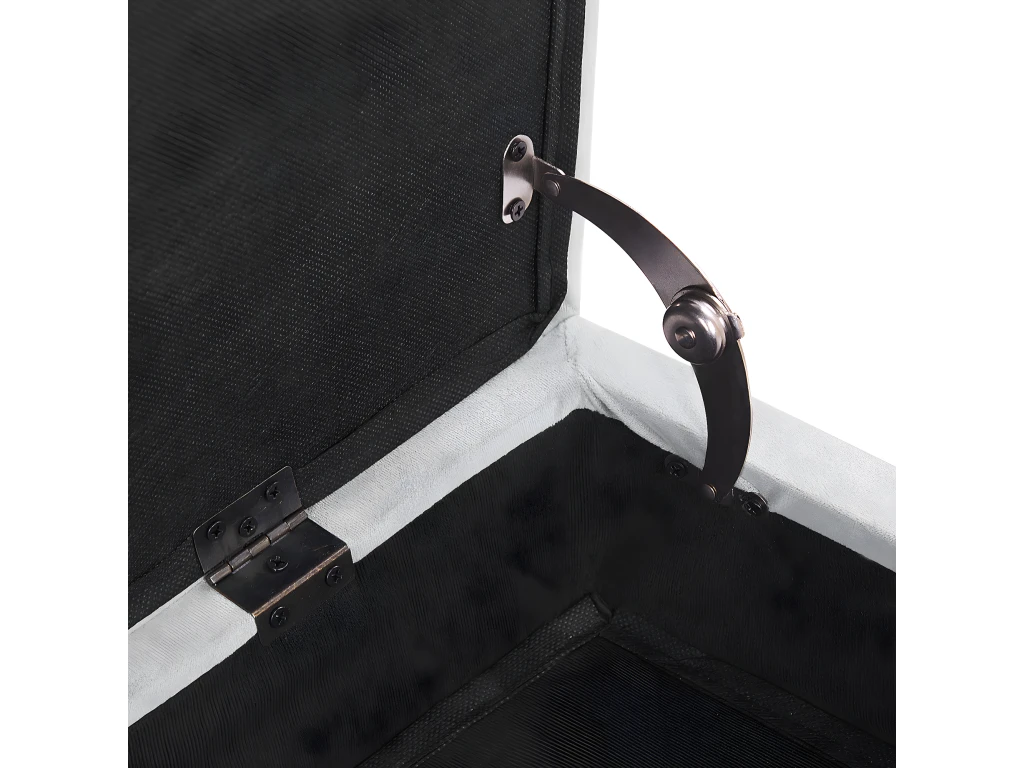 Chaise Longue En Velours Gris Clair Avec Rangement PESSAC 9 Chaise Longue En Velours Gris Clair Avec Rangement PESSAC – Image 9