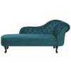 Chaise Longue Chesterfield En Velours Vert Canard Côté Droit NIMES
