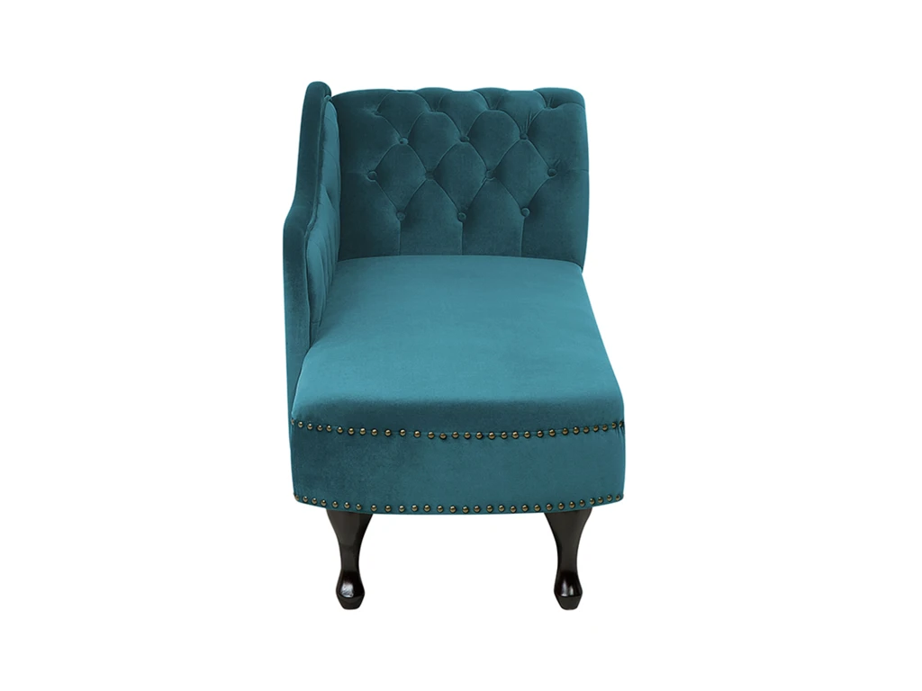 Chaise Longue Chesterfield En Velours Vert Canard Côté Droit NIMES 5 Chaise Longue Chesterfield En Velours Vert Canard Côté Droit NIMES – Image 5