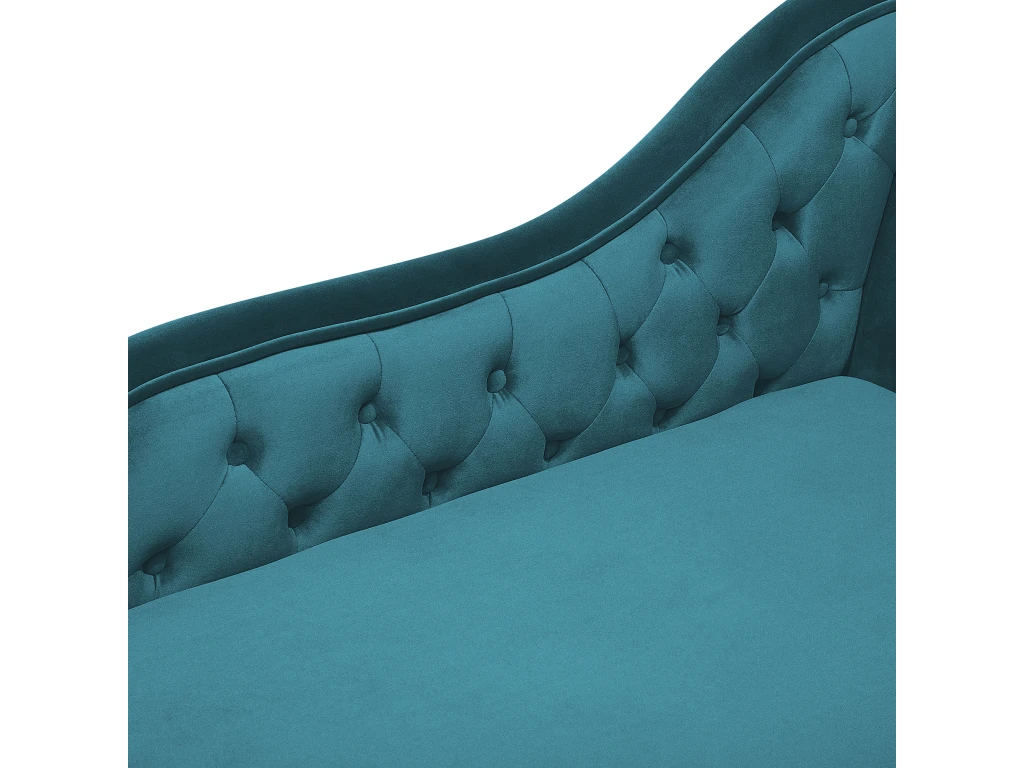 Chaise Longue Chesterfield En Velours Vert Canard Côté Droit NIMES 9 Chaise Longue Chesterfield En Velours Vert Canard Côté Droit NIMES – Image 9