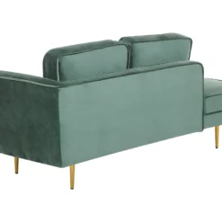 Chaise Longue En Velours Vert Menthe Côté Droit MIRAMAS -Promos Chesteris Boutique meridienne 16676895