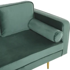 Chaise Longue En Velours Vert Menthe Côté Droit MIRAMAS -Promos Chesteris Boutique meridienne 16676897