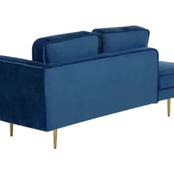 Méridienne En Velours Bleu Marine Côté Droit MIRAMAS -Promos Chesteris Boutique meridienne 16676967