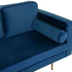 Méridienne En Velours Bleu Marine Côté Droit MIRAMAS -Promos Chesteris Boutique meridienne 16676969