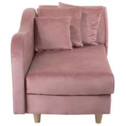 Chaise Longue Côté Droit En Velours Rose MERI 15 Chaise Longue Côté Droit En Velours Rose MERI -Promos Chesteris Boutique meridienne 16677153