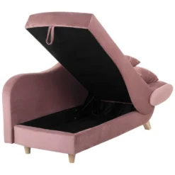 Chaise Longue Côté Droit En Velours Rose MERI 17 Chaise Longue Côté Droit En Velours Rose MERI -Promos Chesteris Boutique meridienne 16677157