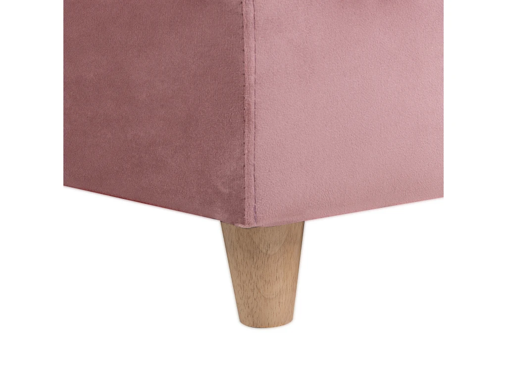 Chaise Longue Côté Droit En Velours Rose MERI 10 Chaise Longue Côté Droit En Velours Rose MERI – Image 10