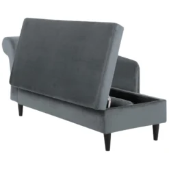 Chaise Longue Côté Gauche En Velours Gris Clair LUIRO -Promos Chesteris Boutique meridienne 16677271