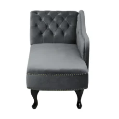 Méridienne Chesterfield En Velours Gris NIMES 14 Méridienne Chesterfield En Velours Gris NIMES -Promos Chesteris Boutique meridienne 16677389