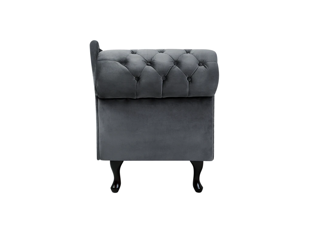 Méridienne Chesterfield En Velours Gris NIMES 7 Méridienne Chesterfield En Velours Gris NIMES – Image 7