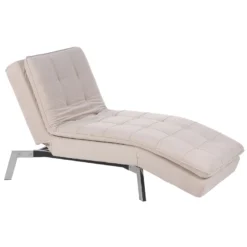 Chaise Longue Réglable Beige LOIRET