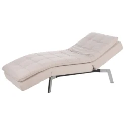Chaise Longue Réglable Beige LOIRET -Promos Chesteris Boutique meridienne 16677483