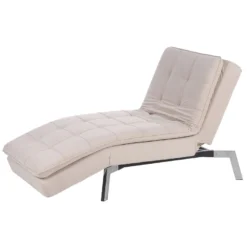 Chaise Longue Réglable Beige LOIRET -Promos Chesteris Boutique meridienne 16677485