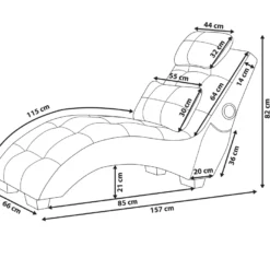 Chaise Longue En Velours Gris Clair Avec Haut Parleur Bluetooth Et Port USB SIMORRE 12 Chaise Longue En Velours Gris Clair Avec Haut Parleur Bluetooth Et Port USB SIMORRE -Promos Chesteris Boutique meridienne 16677553