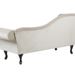 Chaise Longue Côté Gauche En Velours Beige LATTES 11 Chaise Longue Côté Gauche En Velours Beige LATTES -Promos Chesteris Boutique meridienne 16677637