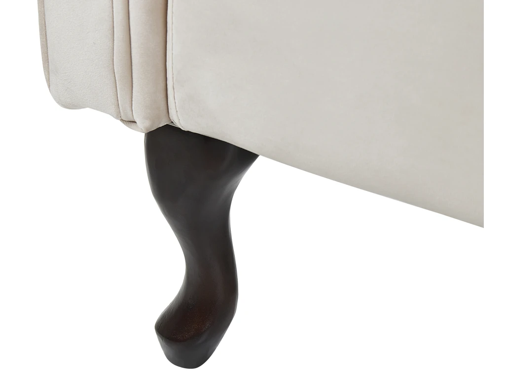 Chaise Longue Côté Gauche En Velours Beige LATTES 7 Chaise Longue Côté Gauche En Velours Beige LATTES – Image 7