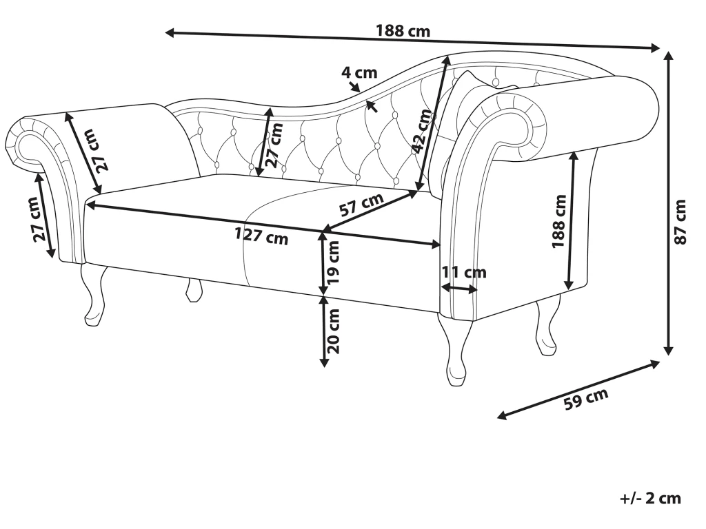 Méridienne Côté Droit En Cuir Suède Marron LATTES 3 Méridienne Côté Droit En Cuir Suède Marron LATTES – Image 3