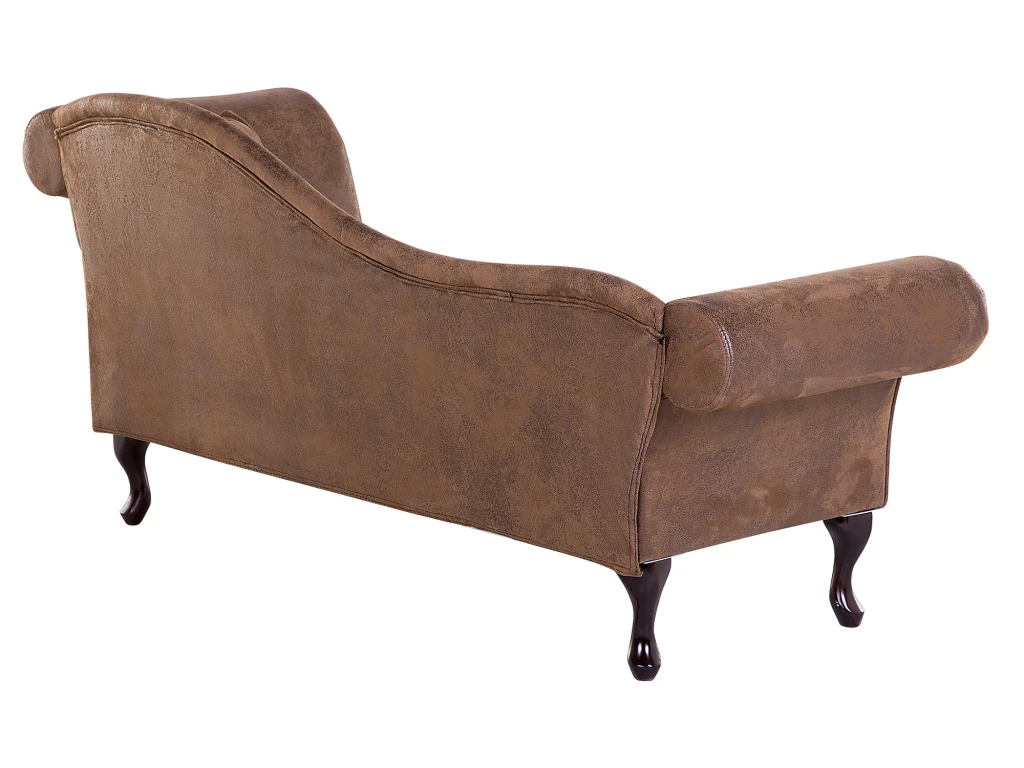 Méridienne Côté Droit En Cuir Suède Marron LATTES 5 Méridienne Côté Droit En Cuir Suède Marron LATTES – Image 5