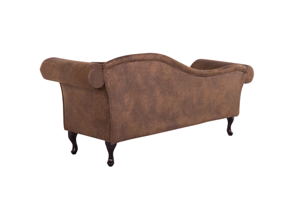 Méridienne Côté Droit En Cuir Suède Marron LATTES 6 Méridienne Côté Droit En Cuir Suède Marron LATTES – Image 6