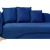 Chaise Longue Côté Gauche En Velours Bleu Marine MERI