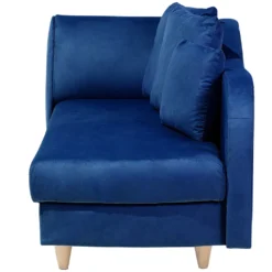 Chaise Longue Côté Gauche En Velours Bleu Marine MERI -Promos Chesteris Boutique meridienne 16677885