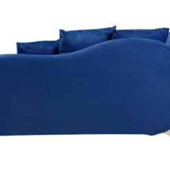 Chaise Longue Côté Gauche En Velours Bleu Marine MERI -Promos Chesteris Boutique meridienne 16677887