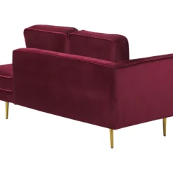 Chaise Longue En Velours Rouge Foncé Côté Gauche MIRAMAS 11 Chaise Longue En Velours Rouge Foncé Côté Gauche MIRAMAS -Promos Chesteris Boutique meridienne 16677989