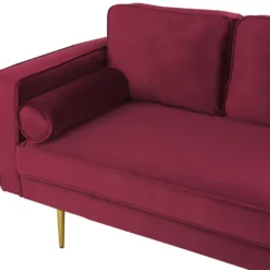 Chaise Longue En Velours Rouge Foncé Côté Gauche MIRAMAS 12 Chaise Longue En Velours Rouge Foncé Côté Gauche MIRAMAS -Promos Chesteris Boutique meridienne 16677991