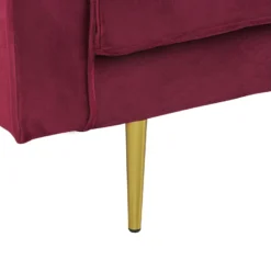 Chaise Longue En Velours Rouge Foncé Côté Gauche MIRAMAS 13 Chaise Longue En Velours Rouge Foncé Côté Gauche MIRAMAS -Promos Chesteris Boutique meridienne 16677993