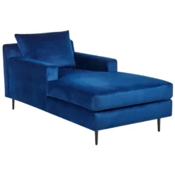 Chaise Longue En Velours Bleu Marine GUERET -Promos Chesteris Boutique meridienne 17158229