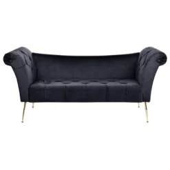 Chaise Longue En Velours Noir NANTILLY